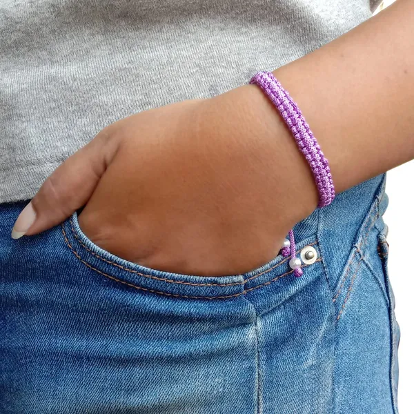 Purple_Bracelet_Adjustable_Charming_Wristband_Handmade_Macrame_Friendship_Band_For_Women_And_Men