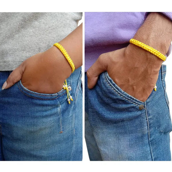 Yellow_Bracelet_Adjustable_Charming_Wristband_Handmade_Macrame_Friendship_Band_For_Women_And_Men
