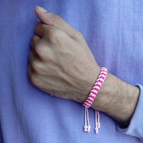 Magenta_And_Pink_Bracelet_Adjustable_Charming_Wristband_Handmade_Macrame_Friendship_Band_For_Women_And_Men
