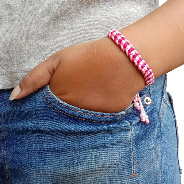 Magenta_And_Pink_Bracelet_Adjustable_Charming_Wristband_Handmade_Macrame_Friendship_Band_For_Women_And_Men