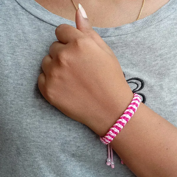 Magenta_And_Pink_Bracelet_Adjustable_Charming_Wristband_Handmade_Macrame_Friendship_Band_For_Women_And_Men