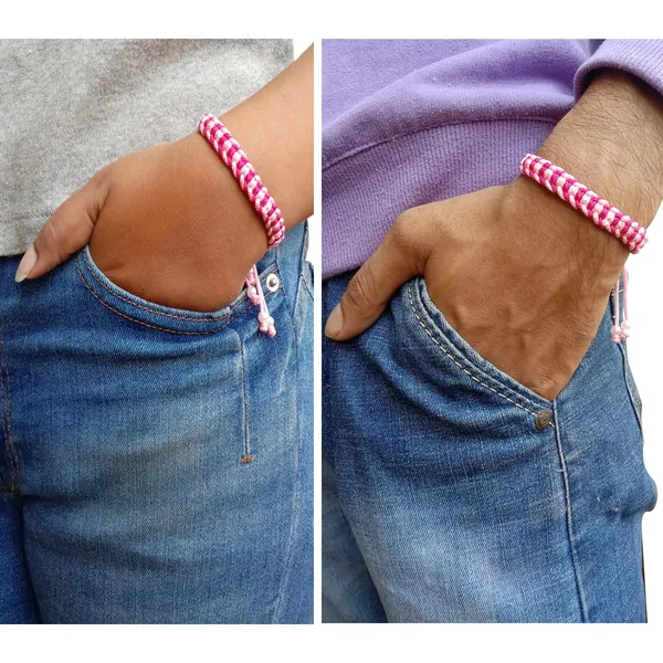 Magenta_And_Pink_Bracelet_Adjustable_Charming_Wristband_Handmade_Macrame_Friendship_Band_For_Women_And_Men