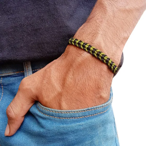 Military_Green_And_Black__Bracelet_Adjustable_Charming_Wristband_Handmade_Macrame_Friendship_Band_For_Women_And_Men
