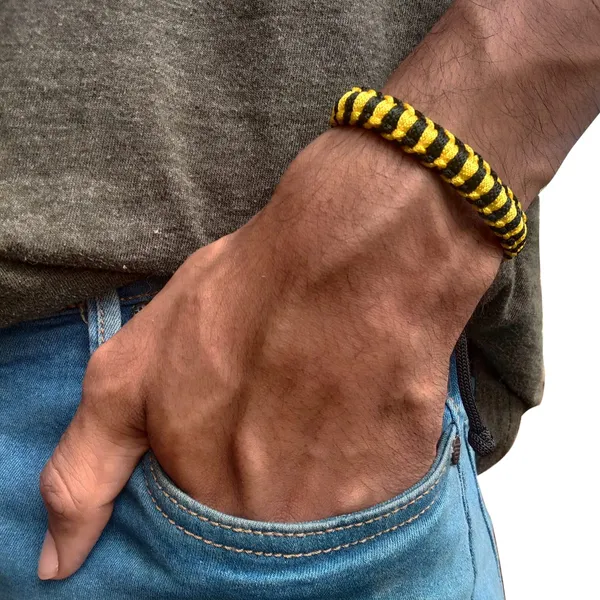 Yellow_And_Black_Bracelet_Adjustable_Charming_Wristband_Handmade_Macrame_Friendship_Band_For_Women_And_Men