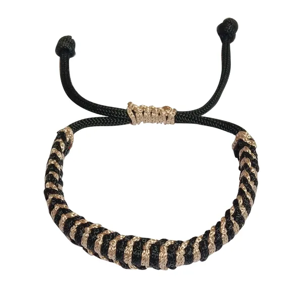 Tan_And_Black_Bracelet_Adjustable_Charming_Wristband_Handmade_Friendship_Band_For_Women_And_Men