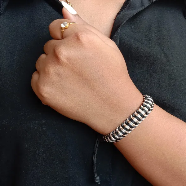 Tan_And_Black_Bracelet_Adjustable_Charming_Wristband_Handmade_Friendship_Band_For_Women_And_Men