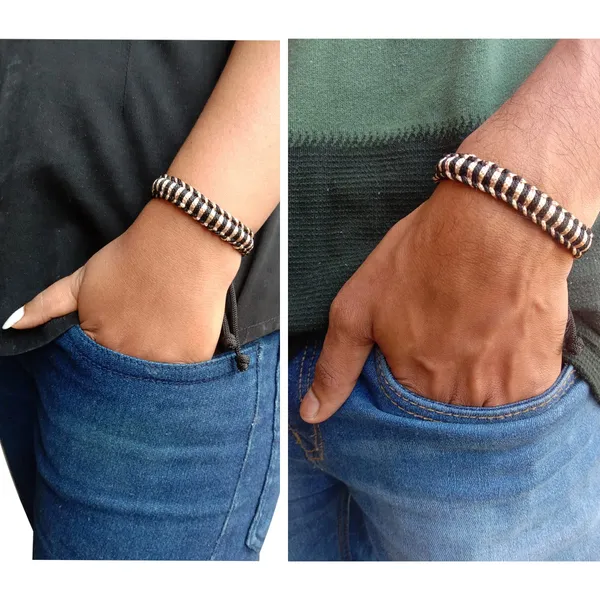 Tan_And_Black_Bracelet_Adjustable_Charming_Wristband_Handmade_Friendship_Band_For_Women_And_Men