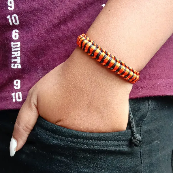 Orange__And_Black_Bracelet_Adjustable_Charming_Wristband_Handmade_Macrame_Friendship_Band_For_Women_And_Men