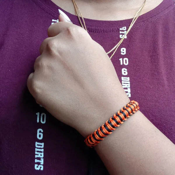 Orange__And_Black_Bracelet_Adjustable_Charming_Wristband_Handmade_Macrame_Friendship_Band_For_Women_And_Men