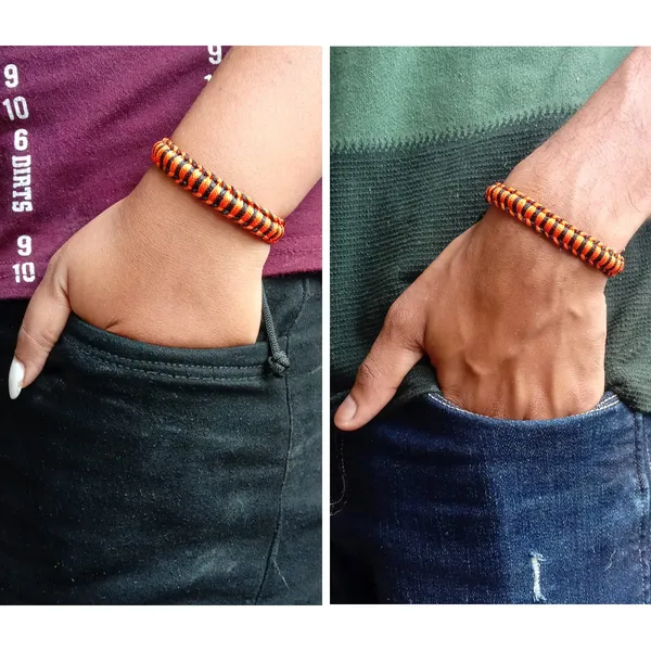 Orange__And_Black_Bracelet_Adjustable_Charming_Wristband_Handmade_Macrame_Friendship_Band_For_Women_And_Men