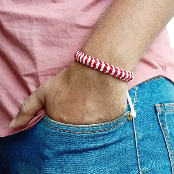 Red_And_White_Bracelet_Adjustable_Charming_Wristband_Handmade_Macrame_Friendship_Band_For_Women_And_Men