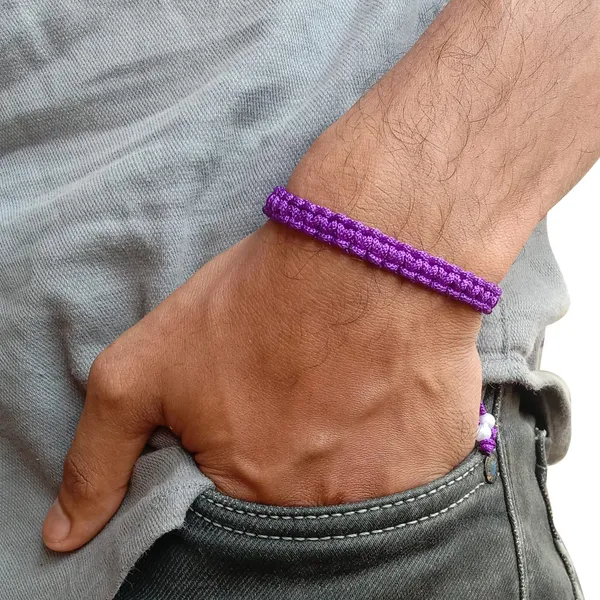 Violet_Bracelet_Adjustable_Charming_Wristband_Handmade_Macrame_Friendship_Band_For_Women_And_Men