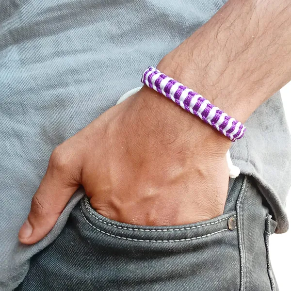 Violet_And_White_Bracelet_Adjustable_Charming_Wristband_Handmade_Macrame_Bracelet_Friendship_Band_For_Women_And_Men