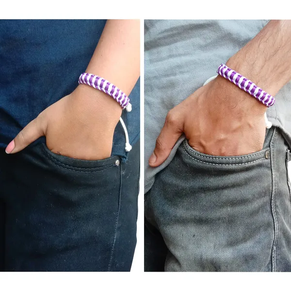Violet_And_White_Bracelet_Adjustable_Charming_Wristband_Handmade_Macrame_Bracelet_Friendship_Band_For_Women_And_Men