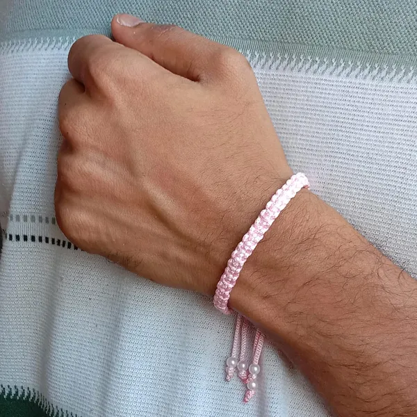 Pink_Bracelet_Adjustable_Charming_Wristband_Handmade_Macrame_Friendship_Band_For_Women_And_Men