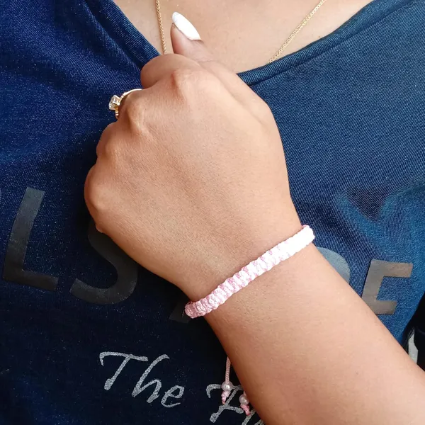 Pink_Bracelet_Adjustable_Charming_Wristband_Handmade_Macrame_Friendship_Band_For_Women_And_Men