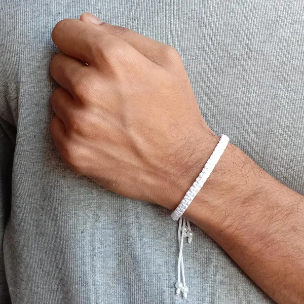 White_Bracelet_Adjustable_Charming_Wristband_Handmade_Macrame_Friendship_Band_For_Women_And_Men