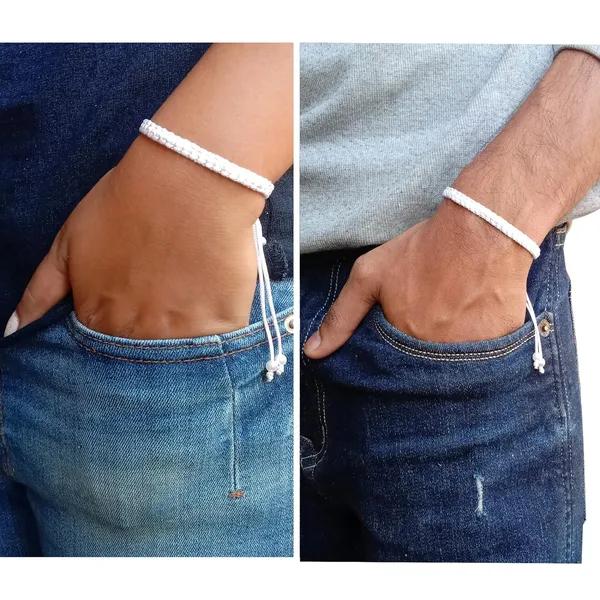 White_Bracelet_Adjustable_Charming_Wristband_Handmade_Macrame_Friendship_Band_For_Women_And_Men
