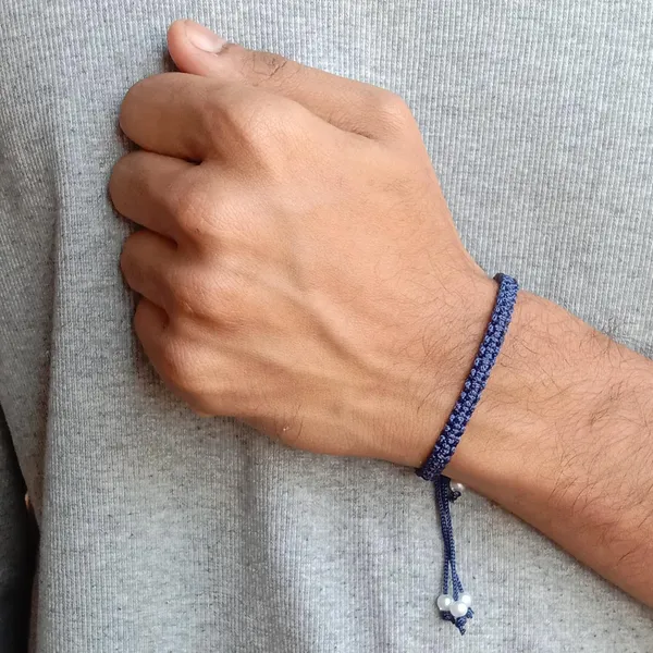 Navy_Blue_Bracelet_Adjustable_Charming_Wristband_Handmade_Macrame_Friendship_Band_For_Women_And_Men