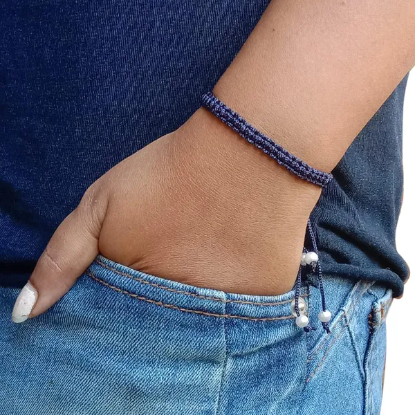 Navy_Blue_Bracelet_Adjustable_Charming_Wristband_Handmade_Macrame_Friendship_Band_For_Women_And_Men