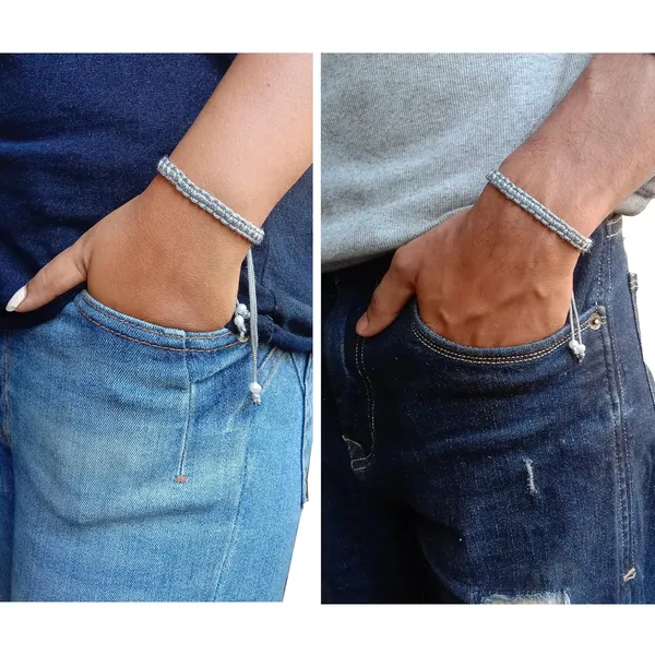 Grey_Adjustable_Charming_Wristband_Handmade_Macrame_Bracelet_Friendship_Band_For_Women_And_Men