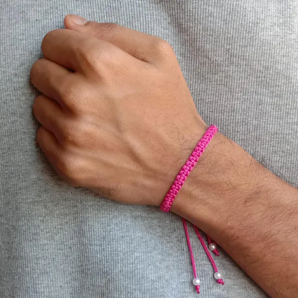 Magenta__Bracelet_Adjustable_Charming_Wristband_Handmade_Macrame_Friendship_Band_For_Women_And_Men
