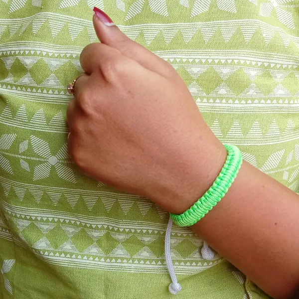 Neon_Green_Handmade_Adjustable_Bracelet_Friendship_Band_For_Women_Skin_Friendly