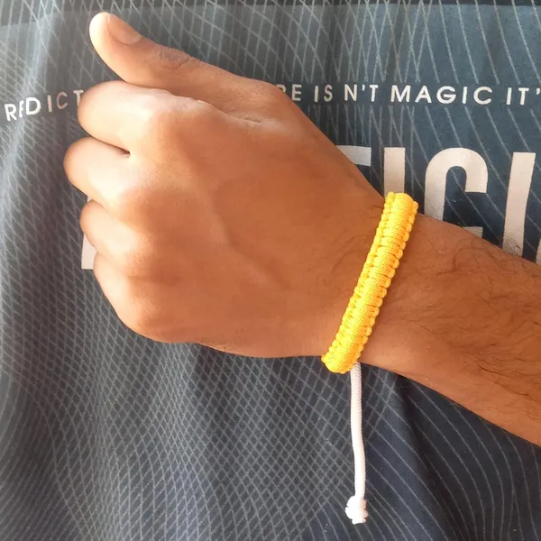 Neon_Yellow_Handmade_Adjustable_Bracelet_Wristband_Friendship_Band_For_Women_Skin_Friendly
