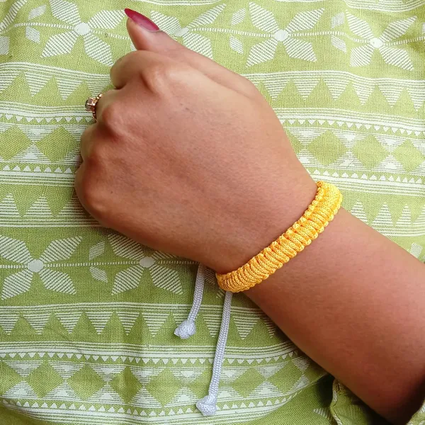 Neon_Yellow_Handmade_Adjustable_Bracelet_Wristband_Friendship_Band_For_Women_Skin_Friendly