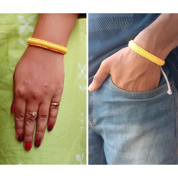 Neon_Yellow_Handmade_Adjustable_Bracelet_Wristband_Friendship_Band_For_Women_Skin_Friendly