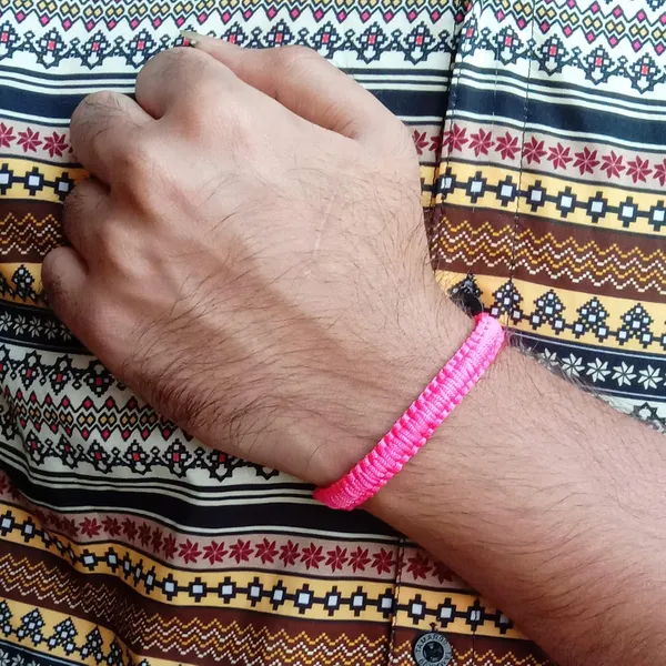 Neon_Pink_Bracelet_Adjustable_Charming_Wristband_Handmade_Macrame_Friendship_Band_For_Women_And_Men