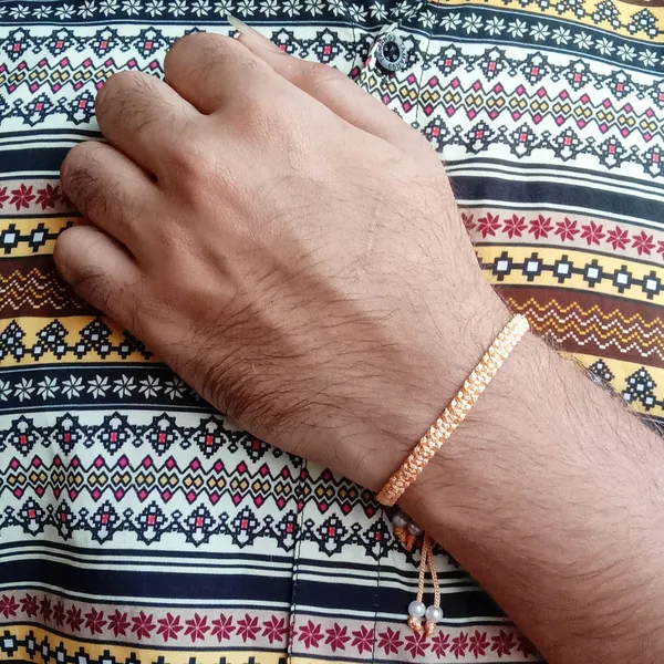 Golden_&_Brown_Bracelet_Adjustable_Charming_Wristband_Handmade_Macrame_Bracelet_Friendship_Band_For_Women_And_Men