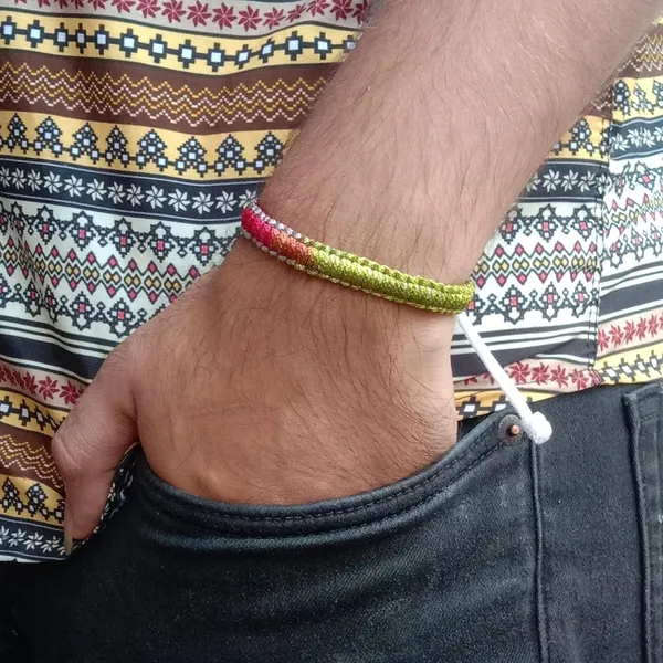 Maroon_&_Green_Shaded_Adjustable_Charming_Wristband_Handmade_Macrame_Bracelet_Friendship_Band_For_Women_And_Men