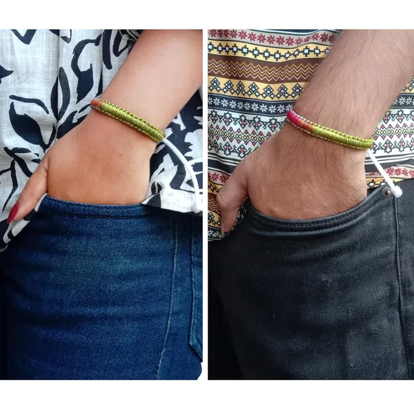 Maroon_&_Green_Shaded_Adjustable_Charming_Wristband_Handmade_Macrame_Bracelet_Friendship_Band_For_Women_And_Men