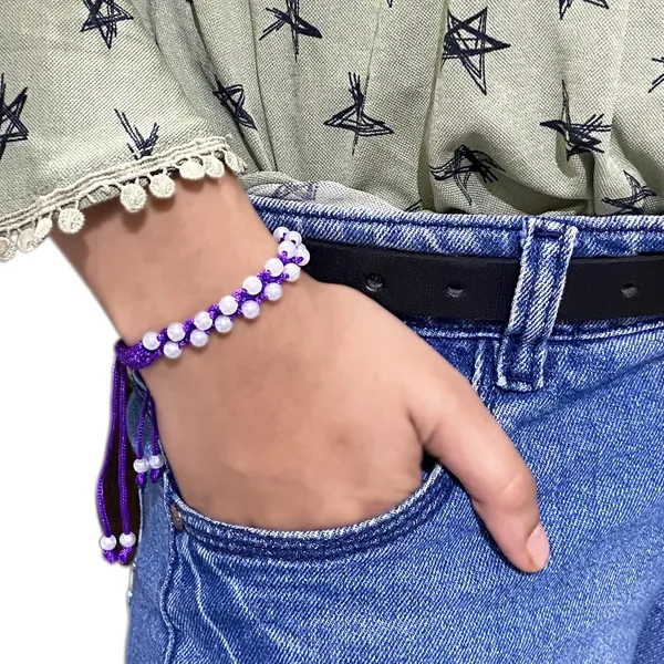 Violet_Handmade_Adjustable_Bracelet_Wristband_Friendship_Band_For_Women_Skin_Friendly