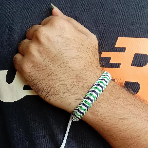 Green_&_Blue_And_White_Handmade_Adjustable_Bracelet_Wristband_Friendship_Band_For_Men_And_Women