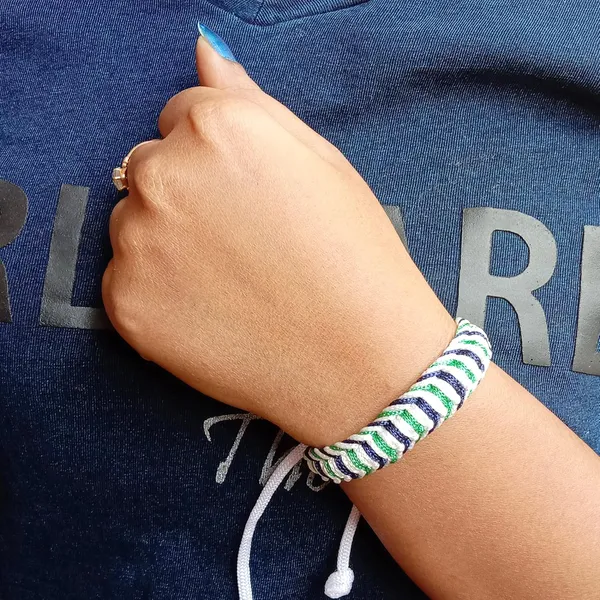 Green_&_Blue_And_White_Handmade_Adjustable_Bracelet_Wristband_Friendship_Band_For_Men_And_Women