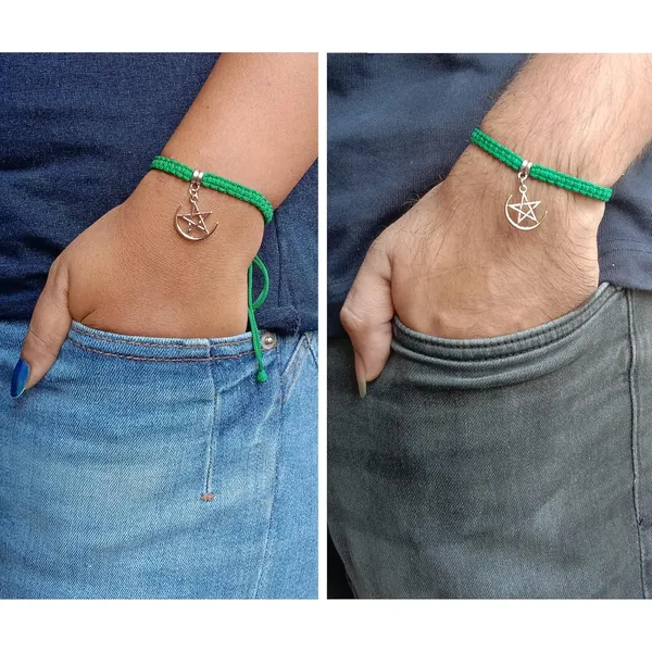 Green_Handmade_Adjustable_Bracelet_With_Moon_And_Star_Charm_Bracelet_Friendship_Band_For_Women_Skin_Friendly