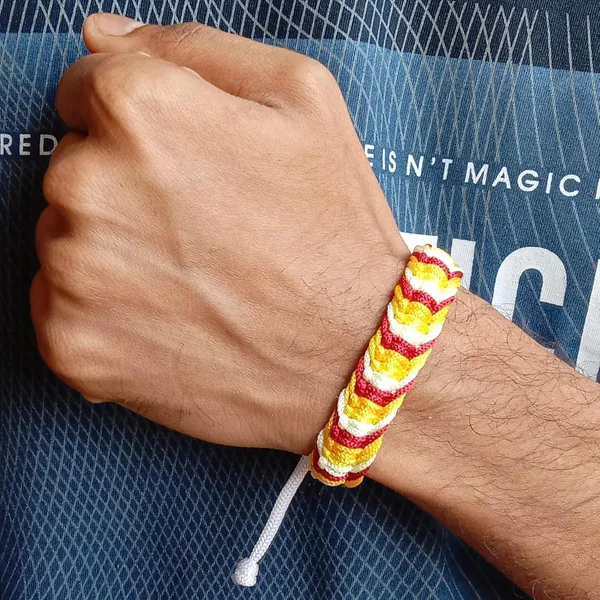 Maroon_&_Yellow_&_White_Handmade_Adjustable_Bracelet_Friendship_Band_For_Men_And_Women_Skin_Friendly