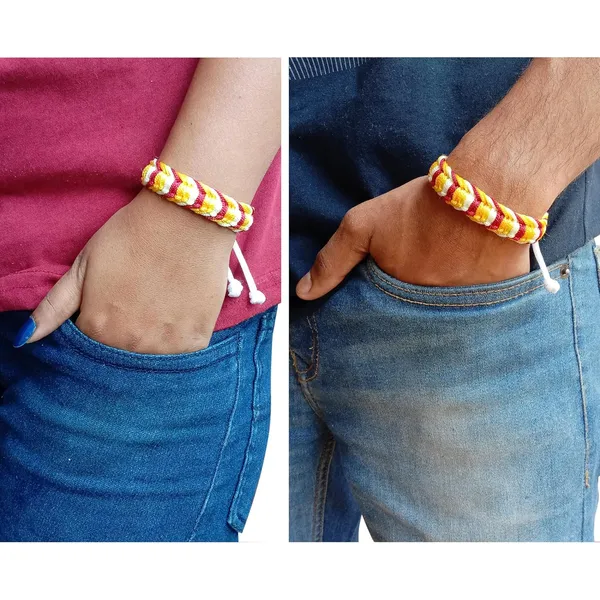 Maroon_&_Yellow_&_White_Handmade_Adjustable_Bracelet_Friendship_Band_For_Men_And_Women_Skin_Friendly
