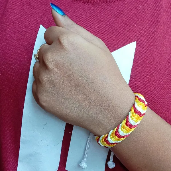 Maroon_&_Yellow_&_White_Handmade_Adjustable_Bracelet_Friendship_Band_For_Men_And_Women_Skin_Friendly
