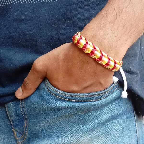 Maroon_&_Peach__Handmade_Adjustable_Bracelet_For_Men_And_Women_Skin_Friendly