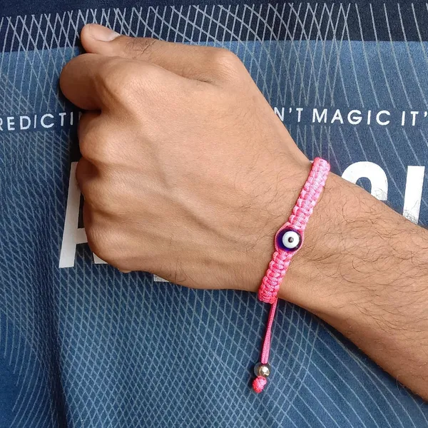 Neon_Pink_Evil_Eye_Macrame_Bracelet_For_Unisex_Adult_Reiki_Healing_Adjustable_Bracelet_Gift_For_Special_Ones_-_Fluorescent