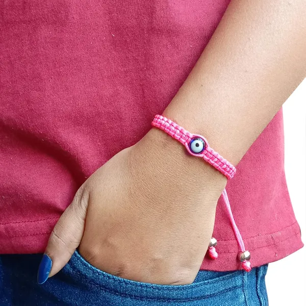 Neon_Pink_Evil_Eye_Macrame_Bracelet_For_Unisex_Adult_Reiki_Healing_Adjustable_Bracelet_Gift_For_Special_Ones_-_Fluorescent
