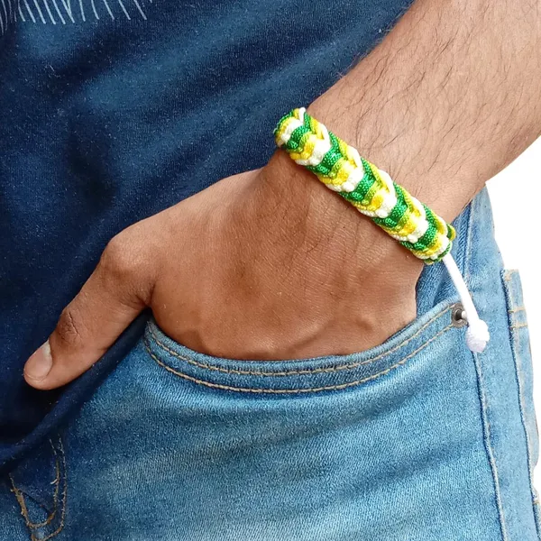 Green_And_Yellow__Handmade_Adjustable_Bracelet_Friendship_Band_For_Men_And_Women_Skin_Friendly