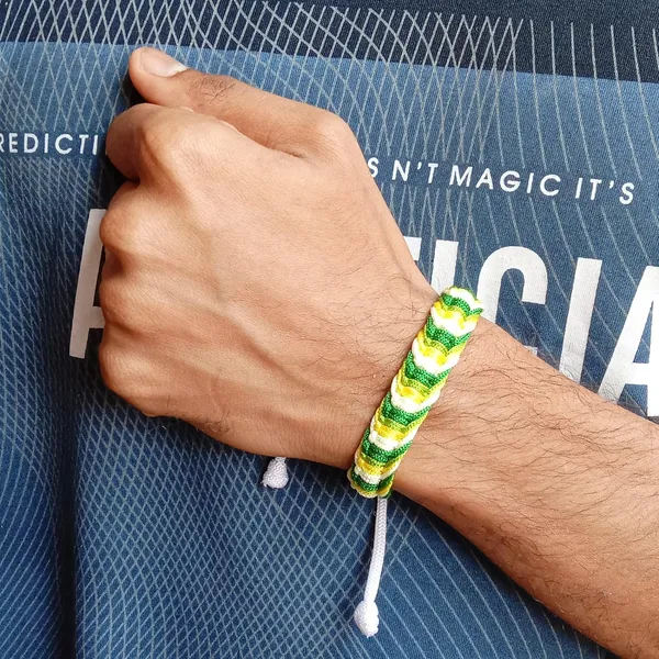 Green_And_Yellow__Handmade_Adjustable_Bracelet_Friendship_Band_For_Men_And_Women_Skin_Friendly