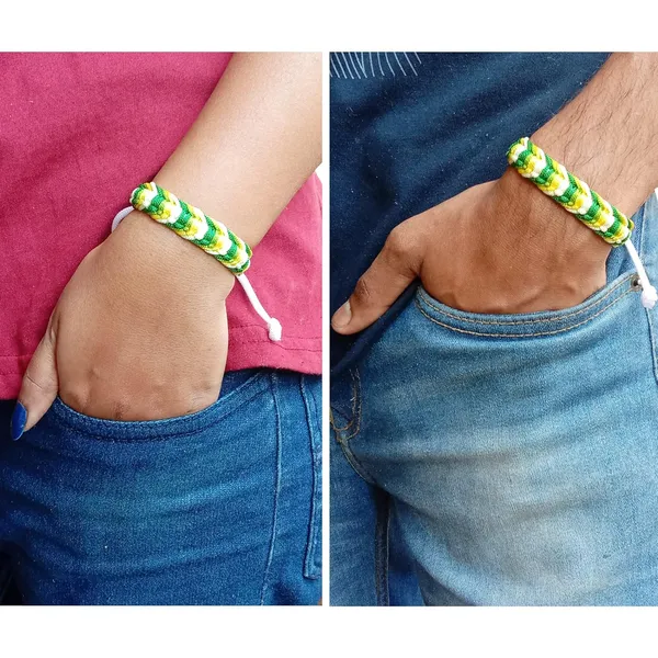 Green_And_Yellow__Handmade_Adjustable_Bracelet_Friendship_Band_For_Men_And_Women_Skin_Friendly