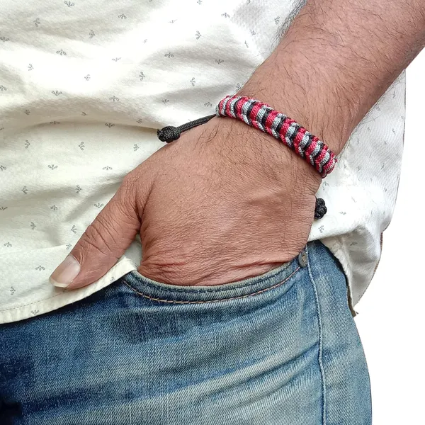 Maroon_&_Grey_And_Black_Handmade_Adjustable_Bracelet_Friendship_Band_For_Men_And_Women_Skin_Friendly