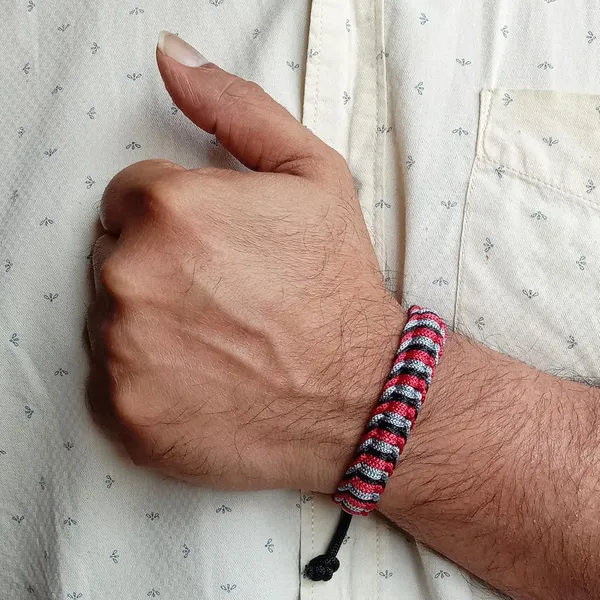 Maroon_&_Grey_And_Black_Handmade_Adjustable_Bracelet_Friendship_Band_For_Men_And_Women_Skin_Friendly