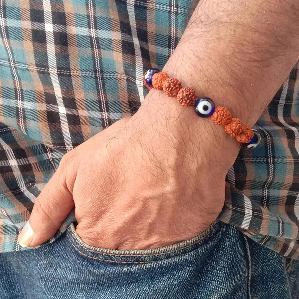 Brown_Rudraksha_With_Evil_Eye_Bracelet_Stretchable_Energized_Band_Gift_For_Special_Ones
